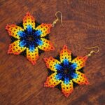 Handmade Beaded Star Earrings – Colorful African Tribal Jewelry