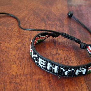 Handmade Beaded Bracelet with “Kenya” Text