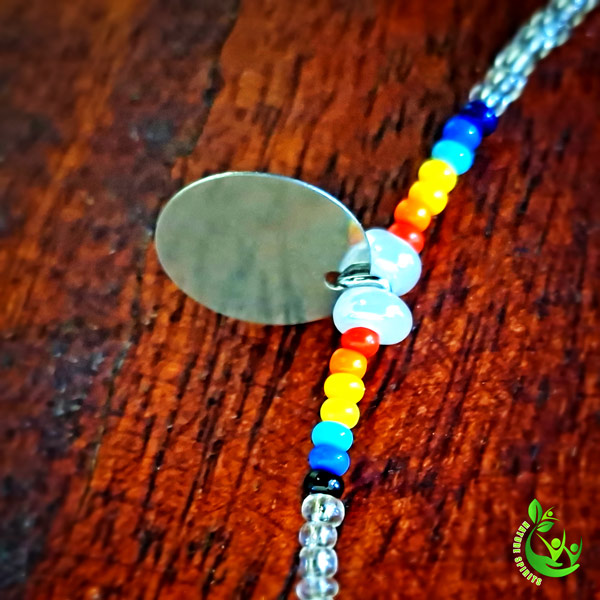 Silver Beaded African Anklet – Handmade Maasai Style Jewelry - Image 3