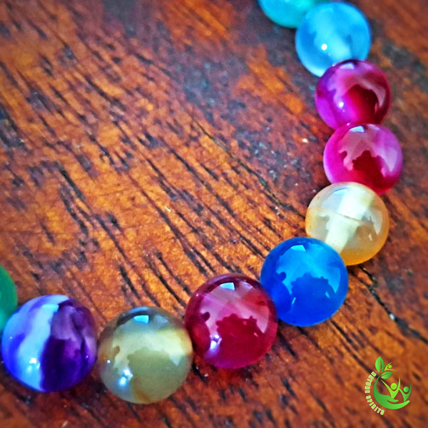 Galaxy Planets Beaded Bracelet – Colorful Healing Stone Jewelry - Image 3