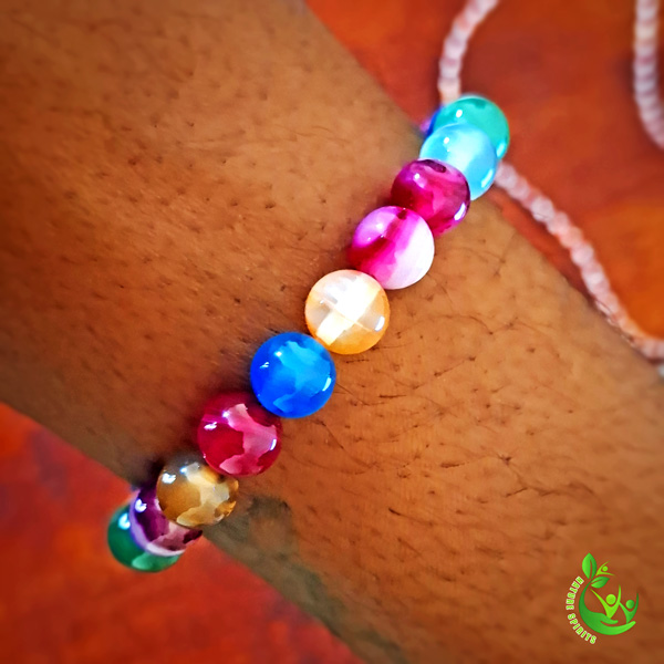 Galaxy Planets Beaded Bracelet – Colorful Healing Stone Jewelry - Image 2